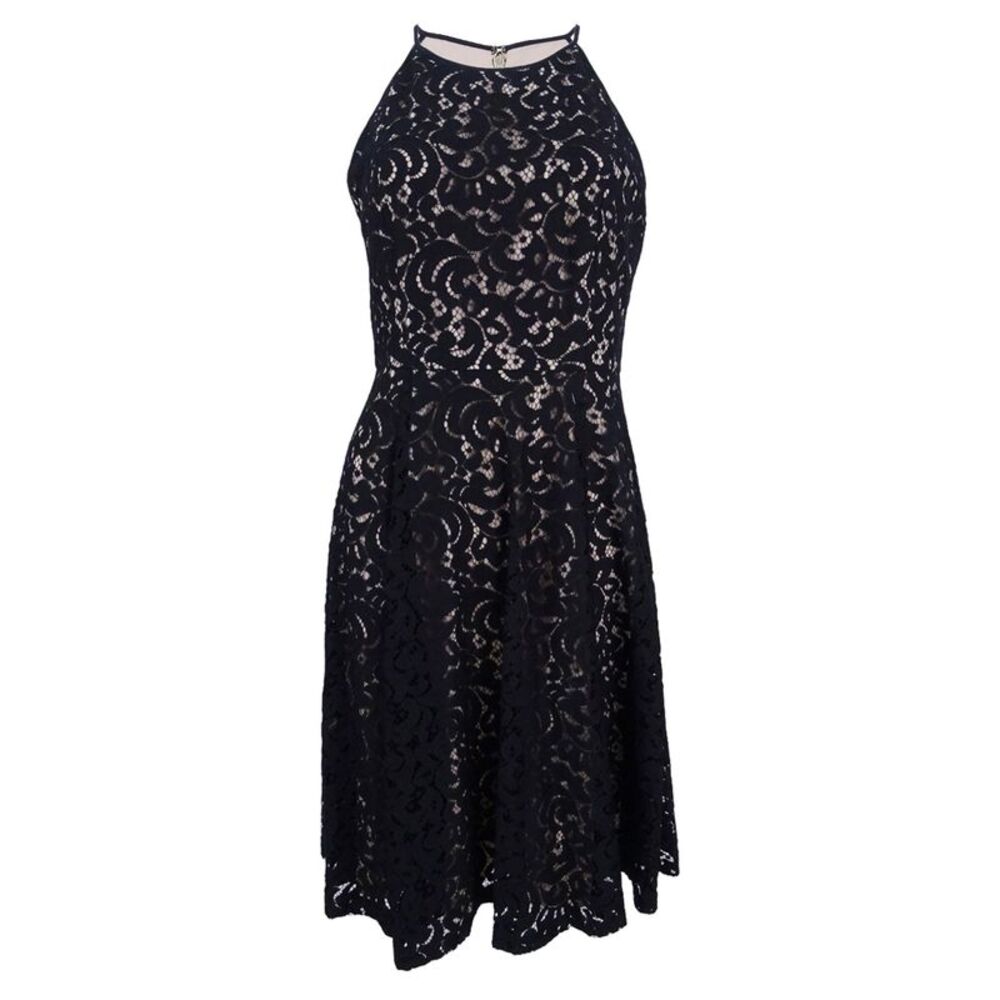 Tommy Hilfiger Women's Lace Halter Fit & Flare Dress - Black